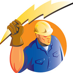 Image showing Construction worker electrician lightning bolt