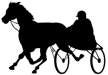 Image showing horse and jockey harness racing