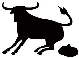 Image showing  bull pooing manure shit