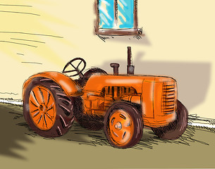Image showing vintage farm tractor 