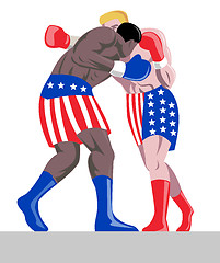 Image showing american boxer in stars and stripes