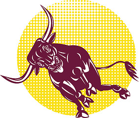 Image showing  raging bull charging attacking 