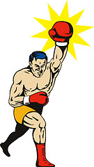 Image showing boxer connecting a knockout punch