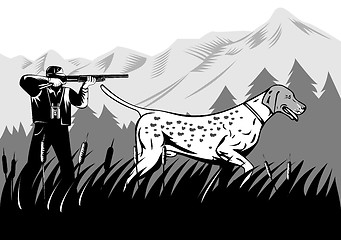 Image showing hunter aiming shotgun rifle