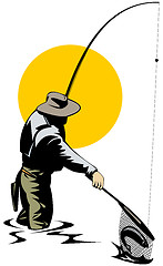 Image showing fly fisherman with rod and reel