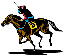 Image showing horse and jockey racing