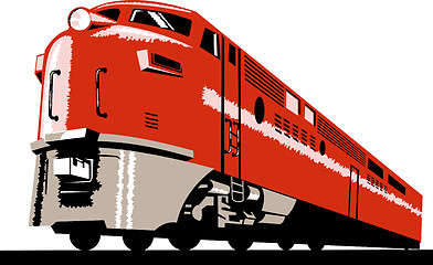 Image showing diesel train locomotive retro