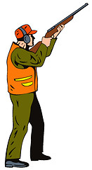 Image showing hunter aiming shotgun rifle