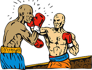 Image showing boxer connecting a knockout punch