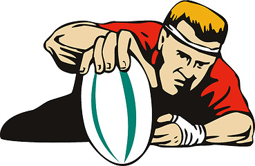 Image showing rugby player scoring a try 