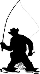 Image showing fly fisherman with rod and reel