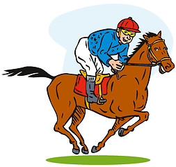 Image showing horse and jockey racing