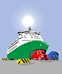 Image showing passenger cargo ship