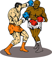 Image showing boxer connecting a knockout punch