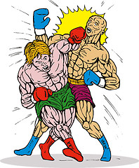 Image showing boxer connecting a knockout punch