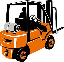 Image showing forklift truck and driver at work