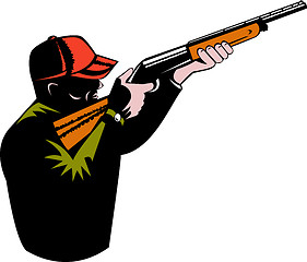 Image showing hunter aiming shotgun rifle