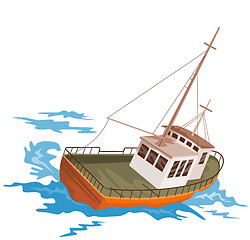 Image showing fishing boat at sea