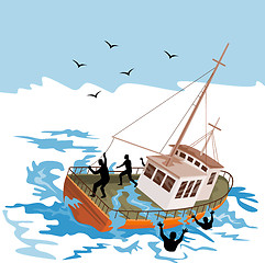 Image showing fishing boat at sea