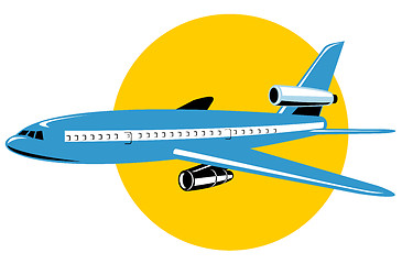 Image showing commercial jet plane airliner flying