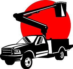 Image showing bucket pick-up truck with cherry picker 