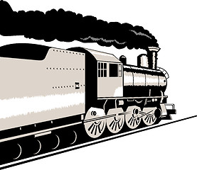 Image showing vintage steam train locomotive