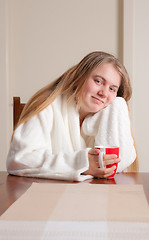 Image showing young woman morning cofee