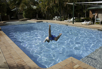 Image showing jumping into swimming pool