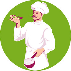 Image showing chef cook done in retro woodcut