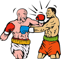 Image showing boxer connecting a knockout punch