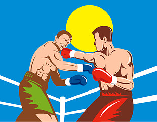 Image showing boxer connecting a knockout punch