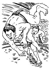 Image showing Japanese sumo wrestler fighting