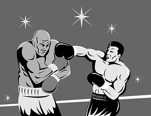 Image showing boxer connecting a knockout punch