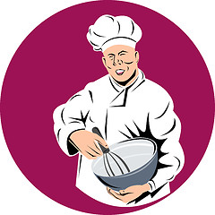 Image showing chef cook done in retro woodcut