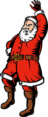 Image showing Father Christmas Santa Claus waving hello