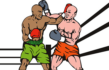 Image showing boxer connecting a knockout punch