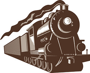 Image showing steam train locomotive coming up 