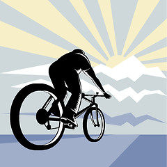 Image showing cyclist man riding racing bicycle