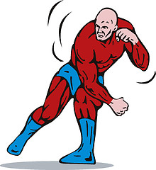 Image showing cartoon super hero running punching