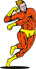 Image showing cartoon super hero running punching