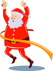 Image showing Father Christmas Santa Claus running a race