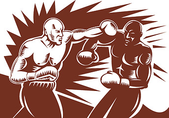 Image showing boxer connecting a knockout punch