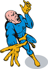 Image showing cartoon super hero running punching