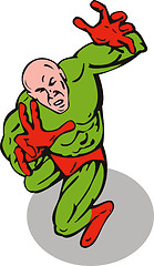 Image showing cartoon super hero running punching