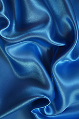 Image showing Smooth elegant blue silk 