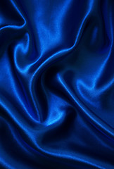 Image showing Smooth elegant blue silk 