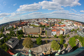 Image showing View on the center of Hannover from the new Town Hall (neues Rathaus).