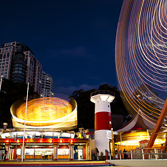 Image showing Amusement park at night