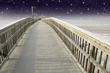 Image showing Starry Night over a Pier in Fort Myers, Florida