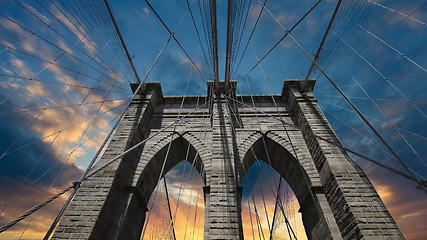 Image showing Sky over Brooklyn Bridge